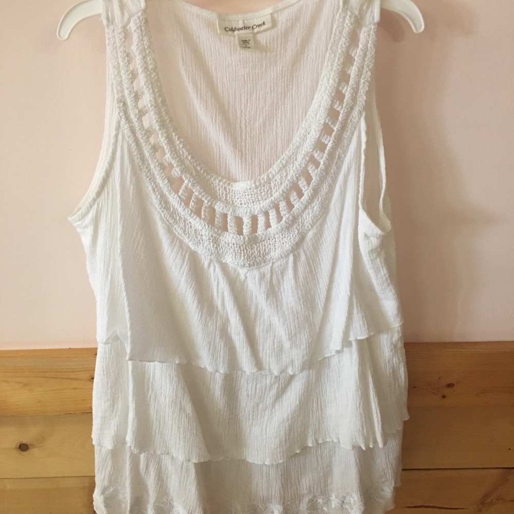 Coldwater Creek White Tank Top Essential